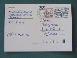 Czech Republic 1997 Stationery Postcard 3 + 1 Kcs Sent Locally - Briefe U. Dokumente