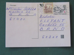 Czech Republic 1997 Stationery Postcard 3 + 1 Kcs Sent Locally - Brieven En Documenten