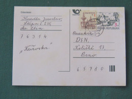 Czech Republic 1997 Stationery Postcard 3 + 1 Kcs Sent Locally - Covers & Documents