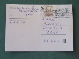 Czech Republic 1997 Stationery Postcard 3 + 1 Kcs Sent Locally - Covers & Documents