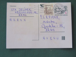 Czech Republic 1997 Stationery Postcard 3 + 1 Kcs Sent Locally - Covers & Documents