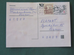 Czech Republic 1997 Stationery Postcard 3 + 1 Kcs Sent Locally - Lettres & Documents