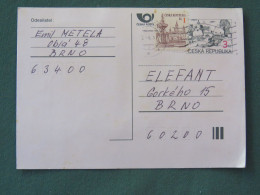 Czech Republic 1997 Stationery Postcard 3 + 1 Kcs Sent Locally - Covers & Documents