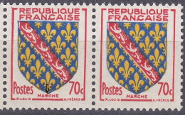 18063 Variété : N° 1045 Blason Marche R De MARCHE Bouché Tenant à Normal   ** - Neufs