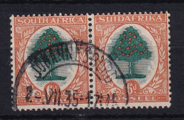 South Africa: 1930/44   Orange Tree   SG47     6d    [Wmk Inverted]  Used Pair - Gebraucht