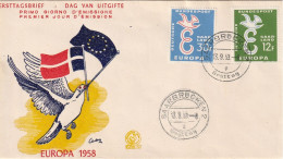 SAAR SARRE SAARLAND 421 422 Premier Jour FDC ETB EUROPA 1958 13.9.1958 Saarbrücken - FDC