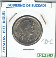 CRE2592 MONEDA 2 PTAS GUERRA CIVIL GOBIERNO DE EUZKADI NIQUEL 1937 - Andere & Zonder Classificatie