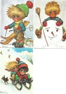 Lot 3 CPM  "Les Petits" Par Michel Thomas Série J'AIME LA NEIGE. N° 99, 103 Et 106 - Thomas