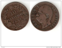 Italy 10 Centesimi 1894 BI Km 27.1  Fr+ - 1878-1900 : Umberto I.