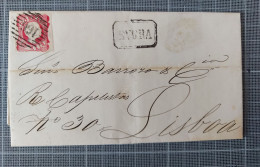 Portugal, 1859, Lettre Evora Pour Lisboa, Timbre D. Pedro V,  Marcophilie 166 Et Evora - Covers & Documents