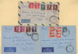 Bresil - Lot De 3 Lettres Par Avion Destination France - Luftpost