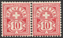 ABART  VARIÉTÉ Schweiz Suisse 1894: Faser-Papier Melée Zu 61B Mi 54Y Yv 67 (10c) ** Postfrisch MNH (Zu CHF 48.00) - Ongebruikt