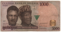 NIGERIA  1'000 Naira P36c   Dated 2007   "Alhaji Aliyu Mai-Bornu & Dr. Clement Isong+ Building Central Bank At Back " - Nigeria