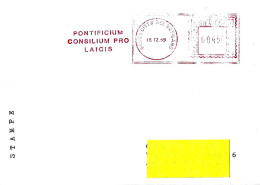 VATICANO - 1989 PONTIFICIUM CONSILIUM PRO LAICIS Ema Affrancatura Meccanica Rossa Red Meter Su Busta Viaggiata - 11271 - Maschinenstempel (EMA)