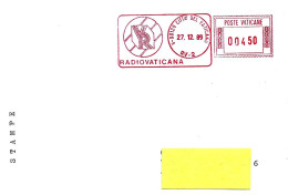 VATICANO - 1989 RADIO VATICANA RV-2 Ema Affrancatura Meccanica Rossa Red Meter Su Busta Viaggiata - 11274 - Franking Machines (EMA)