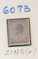 21.N5 (*) Dent 15     Sans Colle  Zonder Gom  Cote 1200,- € - 1865-1866 Perfil Izquierdo