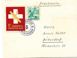 409 - 23 - Petite Lettre Avec Timbre Militaire Et Cachet "5e Compagnie D'aviation 1939" - Affranchissement Mixte - Documenten