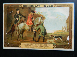 CHROMO  CHOCOLAT IBLED     ( 10,5  X 7   Cms)  MUSEE DU LOUVRE    DEPART POUR LA PROMENADE - Ibled