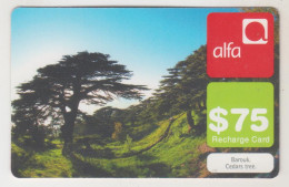 LEBANON - Barouk Cedars Tree , Alfa Recharge Card 75$, Exp.date 31/03/11, Used - Lebanon