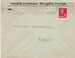 Henrik Hafstad Bergen 1938 Nattog > Moelv - Lettres & Documents