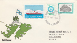 Argentina / Islas Malvinas / Falkland Islands / Antartica - 1982,letter Via Chiasso - Of Ticino In Switzerland / Suiza - Storia Postale
