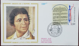 Jean Paul Marat, French Physician, Scientist, Human Rights, Seeing Eye, Masonic, Mason, Freemasonry, France FDC - Vrijmetselarij