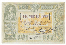Noodgeld 1 Fr Brugge 15 Jan 1915 - 1-2 Franchi