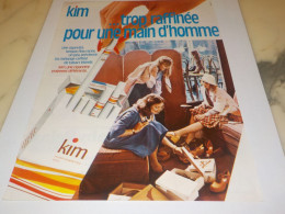 ANCIENNE PUBLICITE  TROP RAFFINEE POUR UN HOMME CIGARETTE KIM  1975 - Other & Unclassified