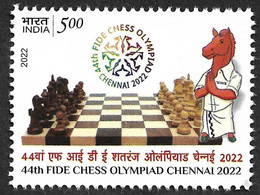 India 2022 44th Chess FIDE Chess Olympiad Chennai, Horse , Bishop, King ,Knight, Pawn, 1v MNH (**) Inde Indien - Unused Stamps