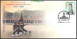 India New ** 2024 Bombay Sappers War Memorial, World War 1,WW,Palestine, Egypt, Army Marching,Flag, FDC Cover (**) - Storia Postale