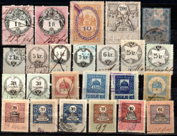 2517.AUSTRIA-HUNGARY 37 OLD REVENUES LOT, SOME FAULTS - Revenue Stamps