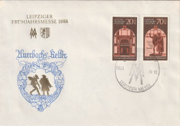 ALLEMAGNE GERMANY RDA DDR 2765 2766 FDC Ersttagbrief Leipziger Frühjahrmesse Auerbachs Keller 09.03.1988 - 1981-1990