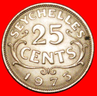 * GREAT BRITAIN (1953-1974):SEYCHELLES 25 CENTS 1973 UNC MINT LUSTRE! ELIZABETH II (1953-2022)· LOW START ·  NO RESERVE! - Seychelles