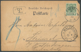 Allemagne 5pfg Vert Obl. Sc CASSEL Sur Carte Du 10/1 1892 Vers Steinfort Via Walferdange - 22001 - 1891 Adolphe Voorzijde