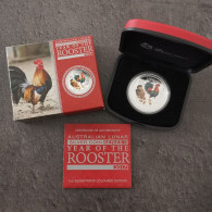 COFFRET 1 DOLLAR ARGENT 2017 YEAR OF THE ROOSTER ( COQ) AUSTRALIE / 1 OZ 9999 - Collezioni