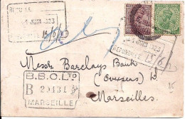 INDE ANGLAISE N° 76/78 S/CP DE MADRAS/1.6.23 POUR LA FRANCE - 1911-35 Roi Georges V