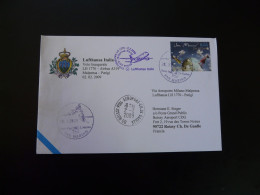 Europa Sur Lettre Premier Vol First Flight Cover Milano Paris Via San Marino Lufthansa 2009 - Brieven En Documenten