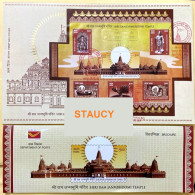 India 2024 Ram Mandir Ayodhya Souvenir Sheet FDC + Brochure As Per Scan - Unused Stamps