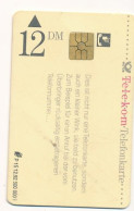 Carte Téléphonique Allemagne 12DM  (motif, état, Etc  Voir Scans)+port - Sonstige & Ohne Zuordnung