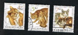 REP. CECA (CZECH REPUBLIC) - SG 224.226  - 1999 CATS (COMPLET SET OF 3)  -   USED - Autres & Non Classés