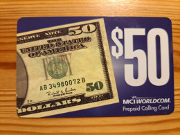Prepaid Phonecard USA, MCI Worldcom - Money, Banknote - Autres & Non Classés