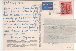 Timbre , Stamp " Fleur : Glorosia Superba " Sur CP , Carte , Postcard Du 213/05/78 - Rhodesia (1964-1980)