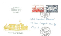 Norge Norway 1973 200th Anniversary Of Geographic Surveying  Mi 674 - 675  - FDC - Lettres & Documents