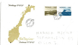 Norway Norge 1974 Tourism. Lindesnes, Southernmost Place Norway. North Cape, Northernmost Place  MI 679 - 680 , FDC - Lettres & Documents