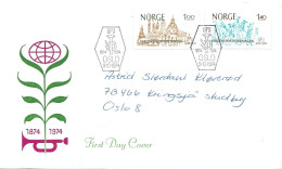 Norway Norge 1974   Centenary Of The Universal Postal Union (UPU). MI 691 - 692 , FDC - Covers & Documents