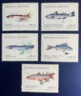 Argentina 1989 Peces , GJ 2446/50, Sc B 137/41, Mi 1972/6, MNH.MNH. - Unused Stamps