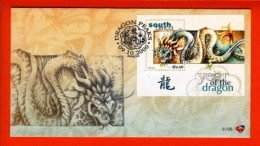 RSA, 2000, Mint F.D.C., MI 6-126, Block 82 Year Of The Dragon - Storia Postale