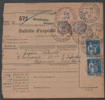 COLIS POSTAUX  - STRASBOURG NEUHOF - ALSACE / 1933  BULLETIN D'EXPEDITION (ref 3366m) - Covers & Documents