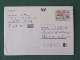 Czech Republic 1999 Stationery Postcard 4 Kcs "Prague 1998" Sent Locally - Briefe U. Dokumente