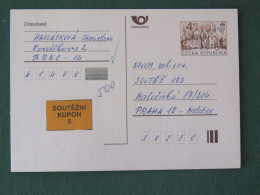 Czech Republic 1999 Stationery Postcard 4 Kcs "Prague 1998" Sent Locally - Brieven En Documenten